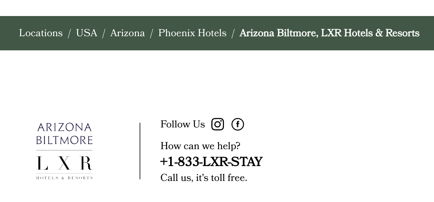 Arizona Biltmore LXR hotel and resorts phone number